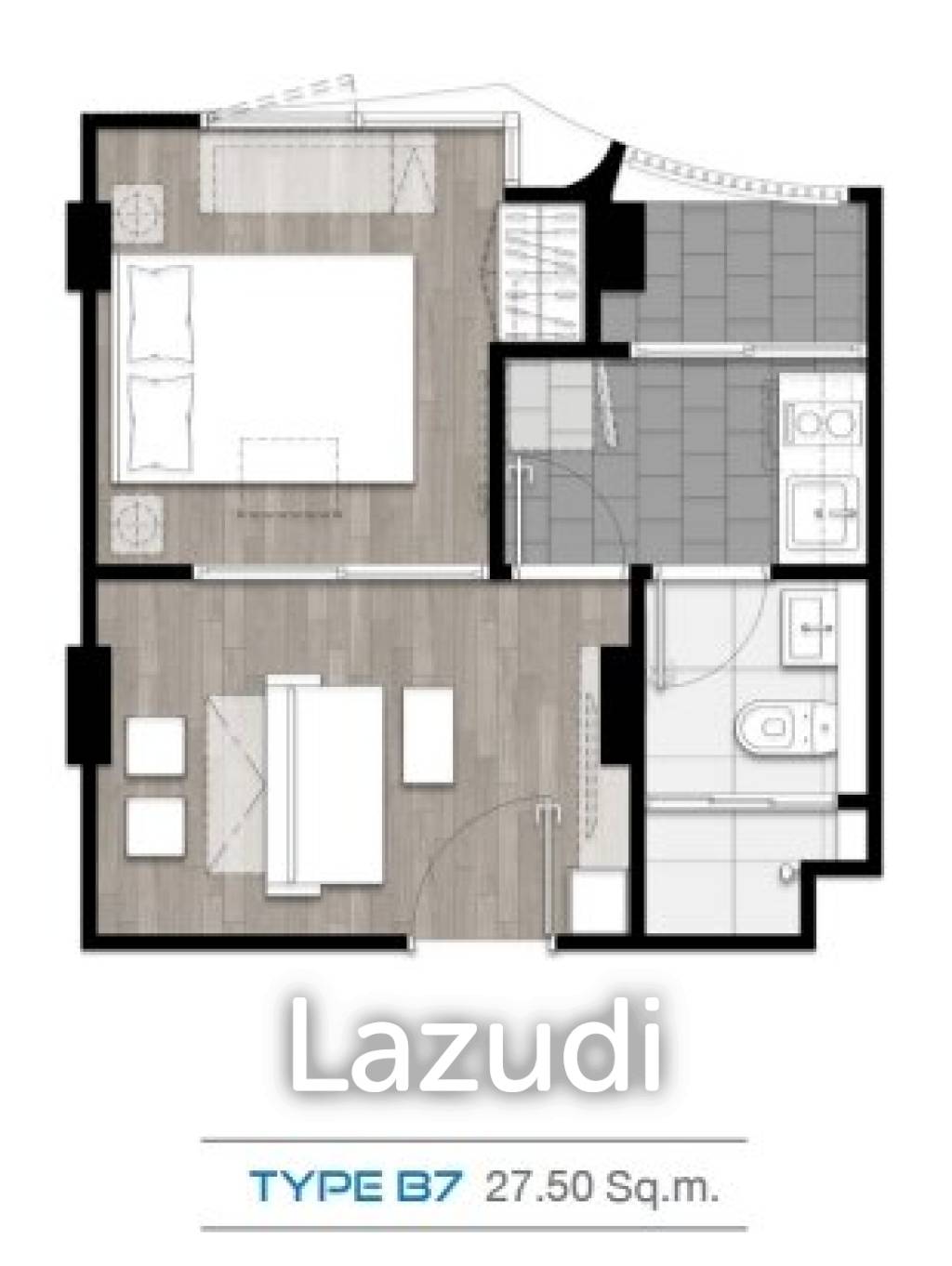 1 Bed 1 Bath 27.56 SQ.M Blue Sukhumvit 89