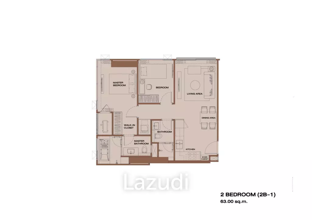 2 Bed 2 Bath 64.06 SQ.M. Anil Sathorn 12