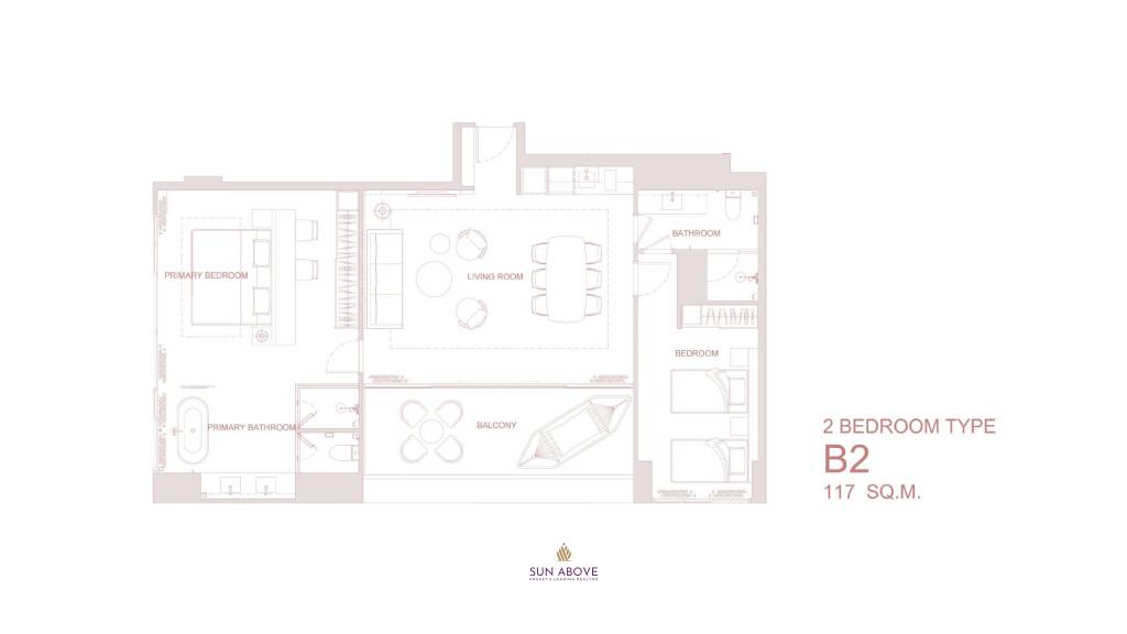 117 ตร.ม 2 เตียง 2 อาบน้ำ คอนโดมิเนียม For ขาย