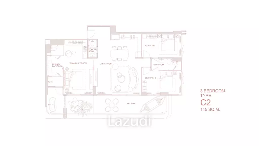 3 Bed 2 Bath 145 SQ.M Surfhouse Residences, Phuket Bang Tao