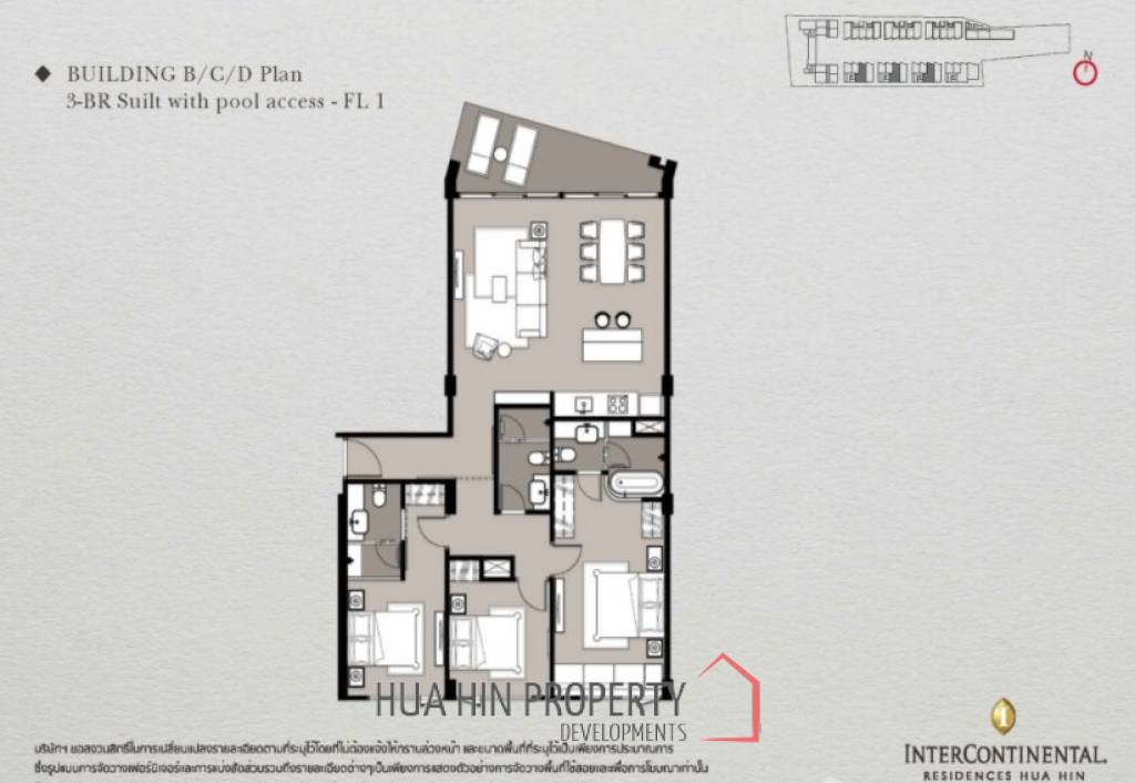 3 Bed 118SQM Intercontinental Residences
