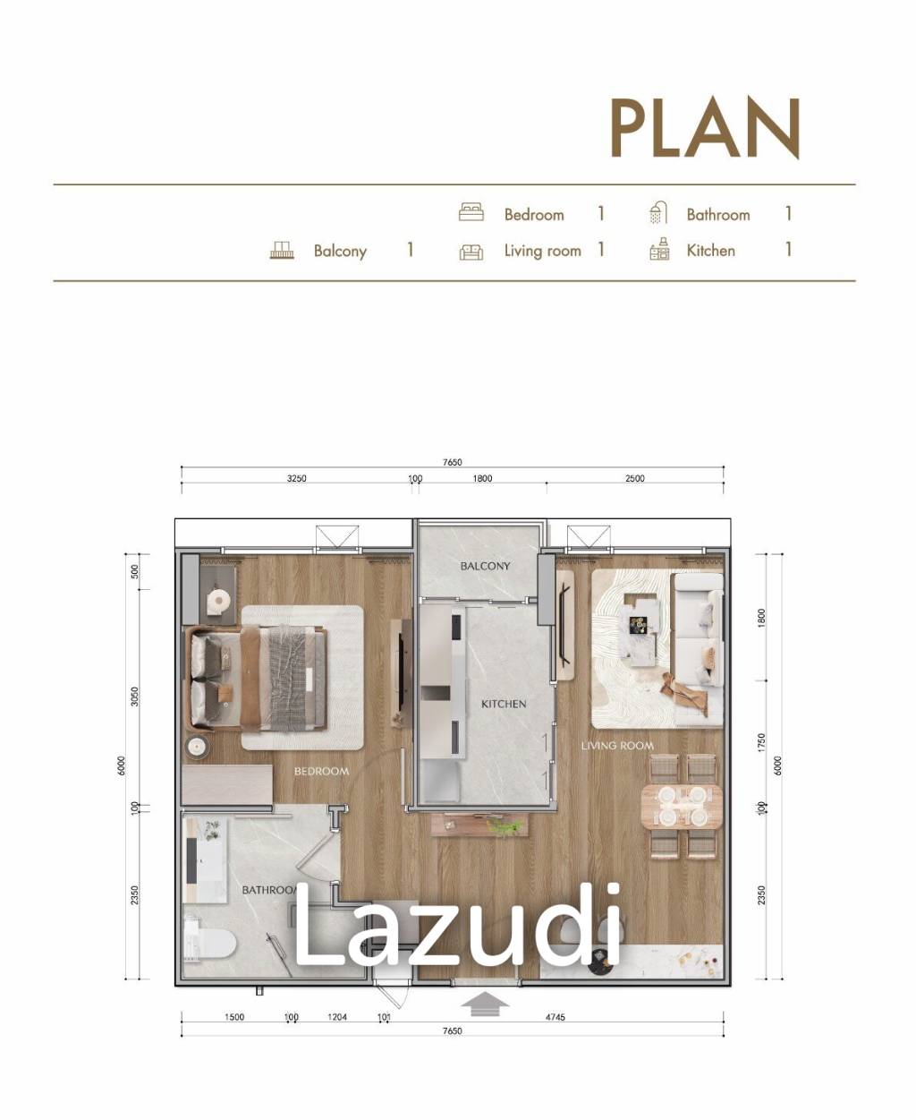 1 Bed 1 Bath 47.06 SQ.M Le Chamonix Phase 2