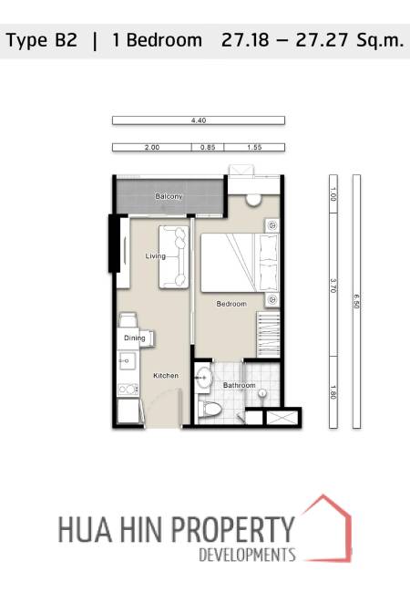 1 Bed 1 Bath 27 SQ.M Mira Monte’ Hua Hin 94