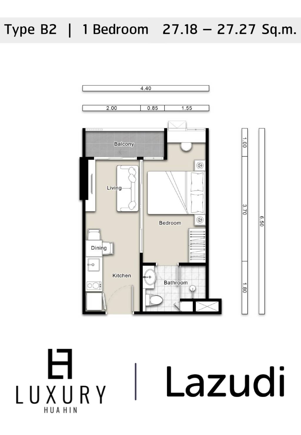 1 Bed 1 Bath 27 SQ.M Mira Monte’ Hua Hin 94