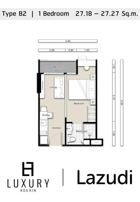 1 Bed 1 Bath 27 SQ.M Mira Monte’ Hua Hin 94