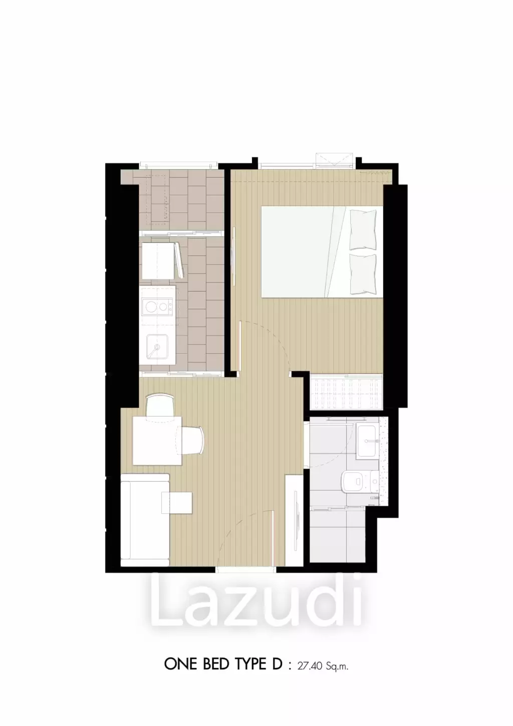 Studio 1 Bath 22.76 SQ.M Denim Jatujak Building C