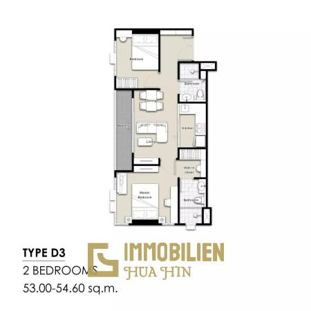 2 Bed 2 Bath 54.60 SQ.M Mira Monte’ Hua Hin 94