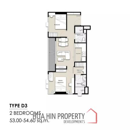 2 Bed 2 Bath 54.95 SQ.M Mira Monte’ Hua Hin 94