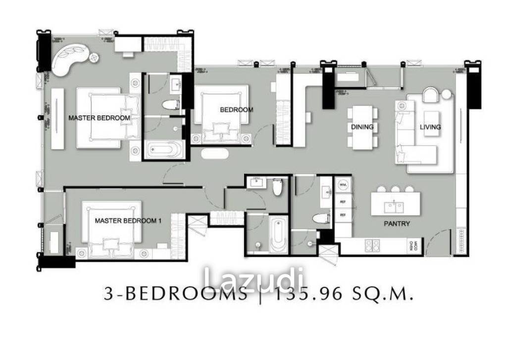 3 Bed 3 Bath 135.96 SQ.M. Hyde Heritage Thonglor