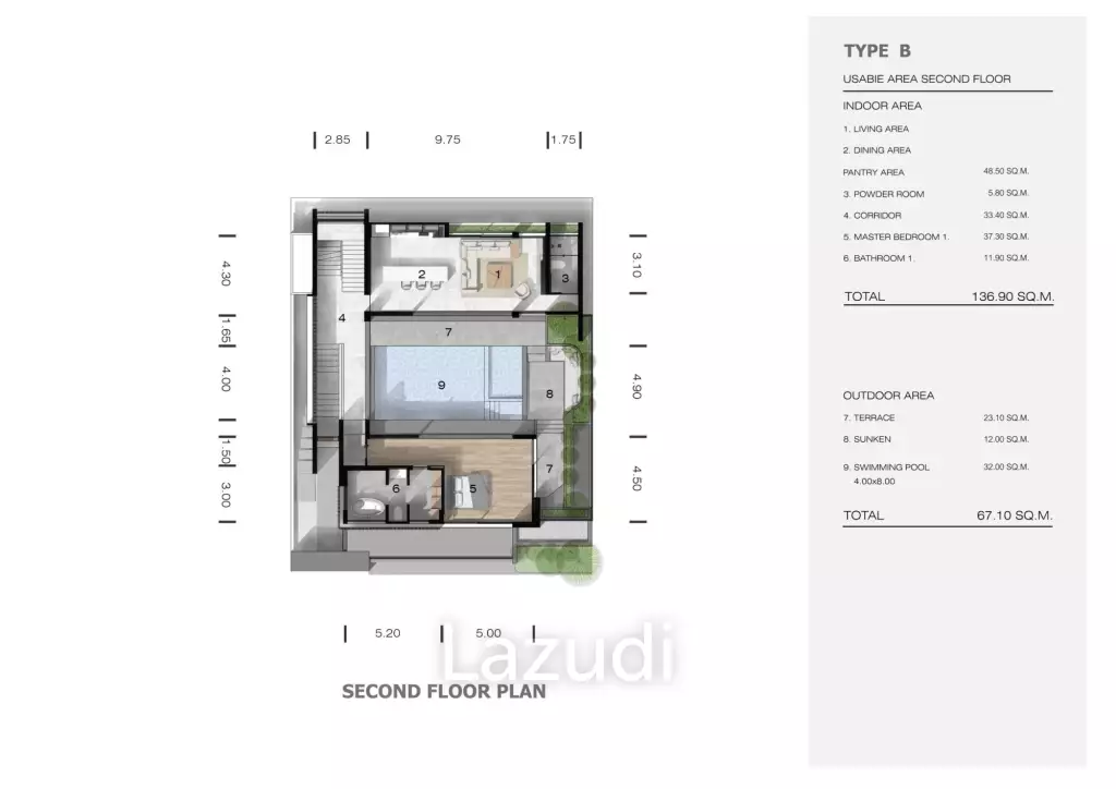 4 Bed 5 Bath 500.26 SQ.M Phillia Villas