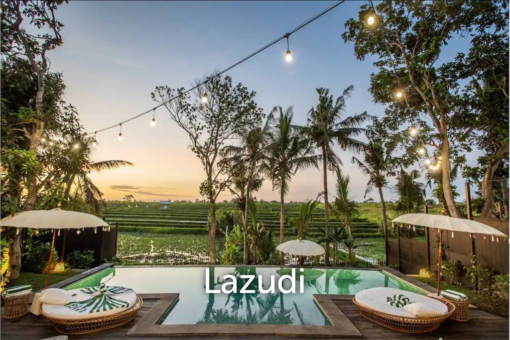 Spectacular Villa in Bali with Rice Field Views and Proximity to Amenities and Gym