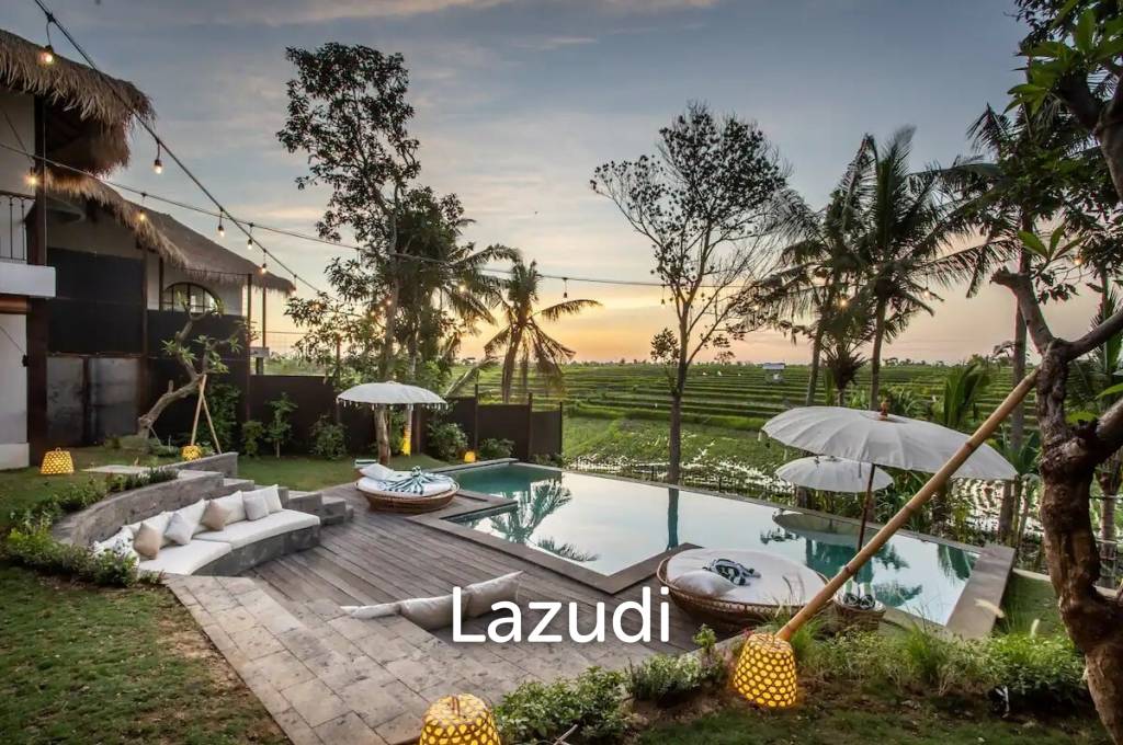 Spectacular Villa in Bali with Rice Field Views and Proximity to Amenities and Gym