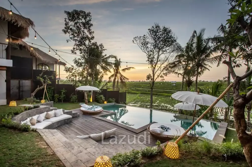 Spectacular Villa in Bali with Rice Field Views and Proximity to Amenities and Gym