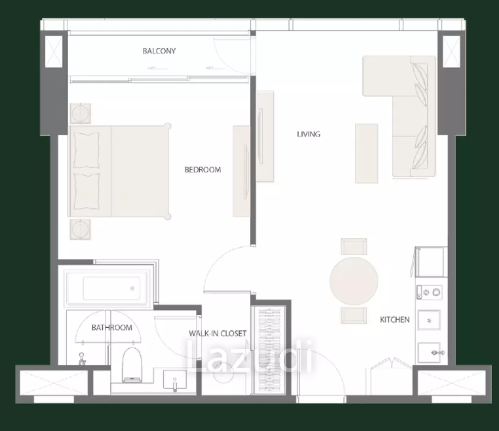 1 Bed 1 Bath 53.33 SQ.M. The Strand Thonglor
