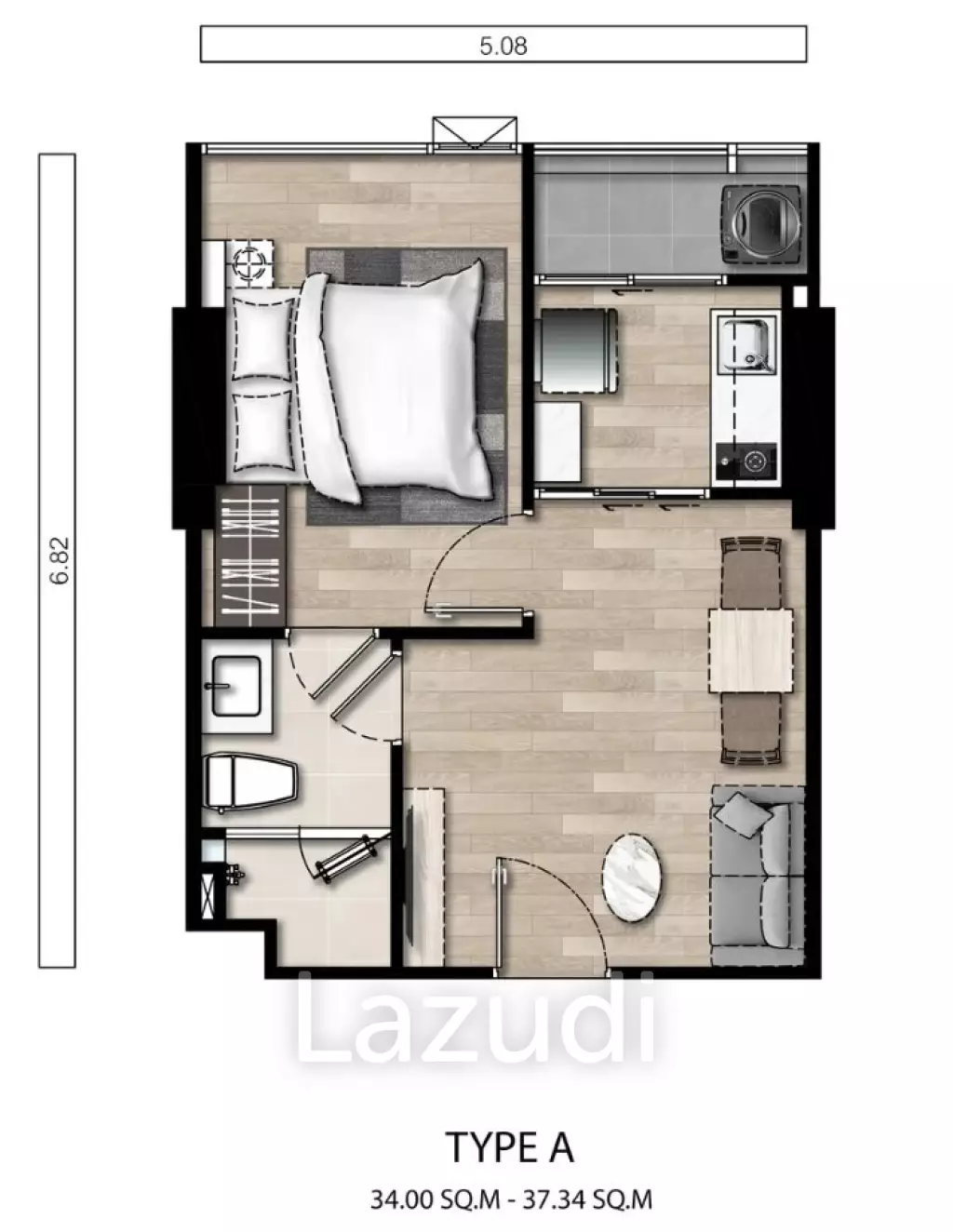 1 Bed 1 Bath 34 SQ.M Solace Phahol - Pradipat