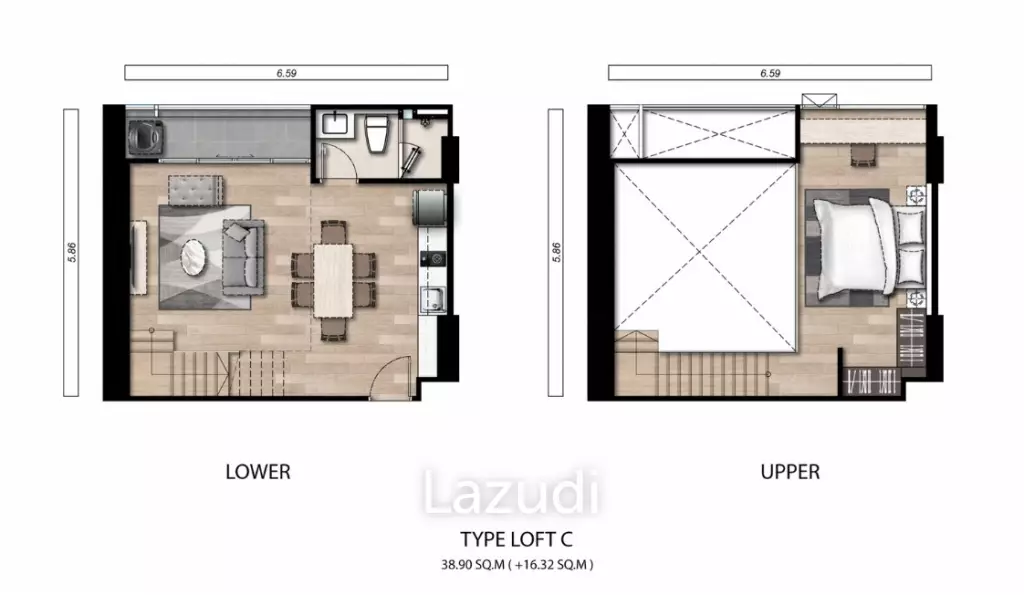 1 Bed Loft 45.96 SQ.M Solace Phahol - Pradipat