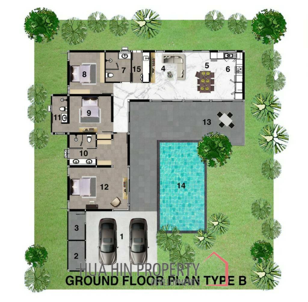 Luxury Villa in Botanica Hua Hin Thap Tai