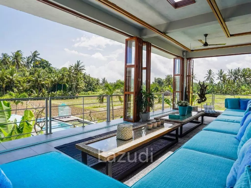 Modern Villa with Ricefield Views for Lease in Kedungu