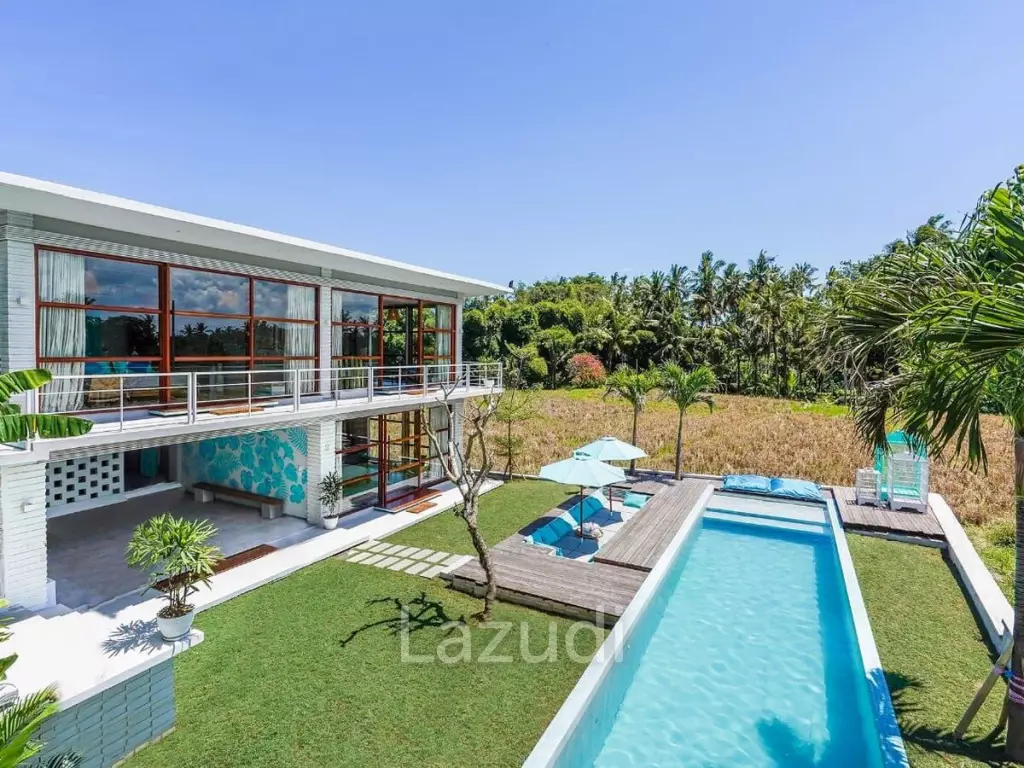 Modern Villa with Ricefield Views for Lease in Kedungu