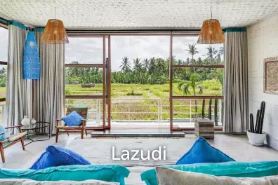 Modern Villa with Ricefield Views for Lease in Kedungu