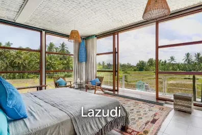 Modern Villa with Ricefield Views for Lease in Kedungu