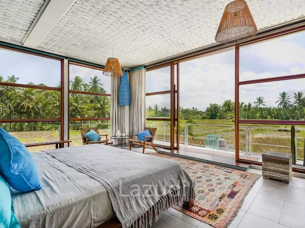 Modern Villa with Ricefield Views for Lease in Kedungu