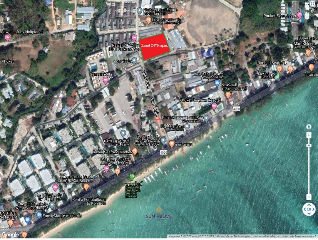 2,476 sq.m of land for sale, 180 meters from Rawai Beach