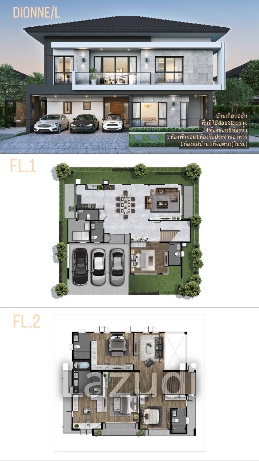 5 Bedrooms 4 Bathrooms 313 SQ.M The City Bangna
