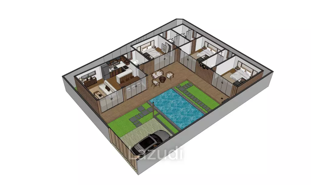 Luxury Bali Villa with Merbau Wood Finishes for Sale in Sanur