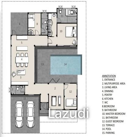 3 bed 3 bath 190.50 SQ.M Ponrada Garden Ville Phase 2