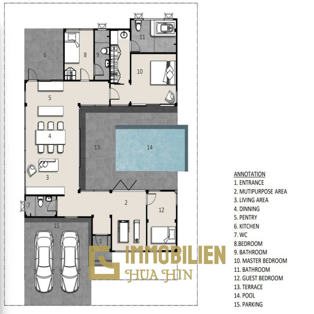 3 bed 3 bath 190.50 SQ.M Ponrada Garden Ville Phase 2