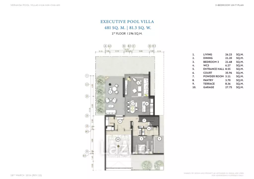 3 Beds 5 Baths 481 SQ.M Veranda Pool Villa Hua Hin - Cha Am
