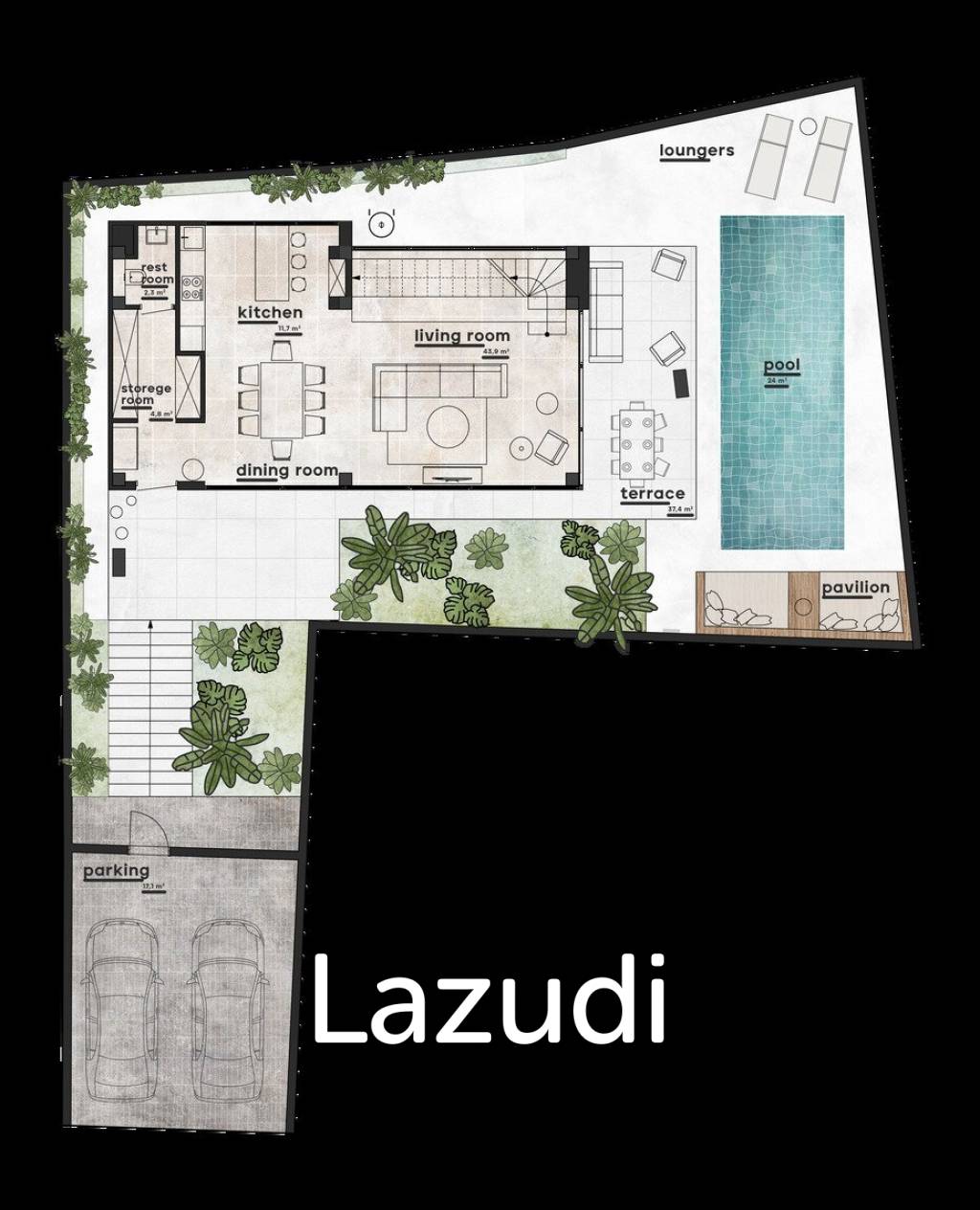 Luxury and Modern Design 2 Bedroom + Rooftop Villa in Umalas Area