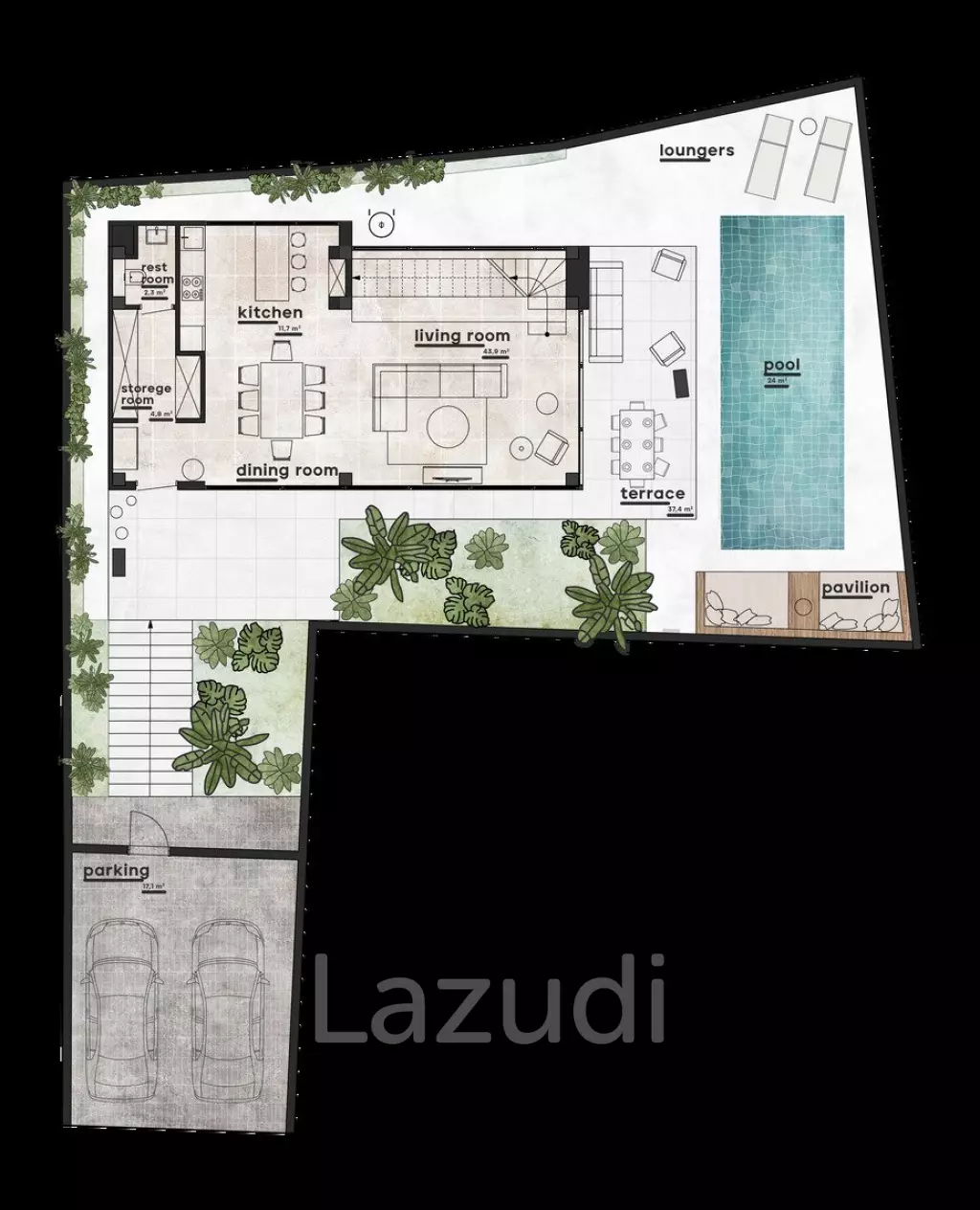 Luxury and Modern Design 2 Bedroom + Rooftop Villa in Umalas Area