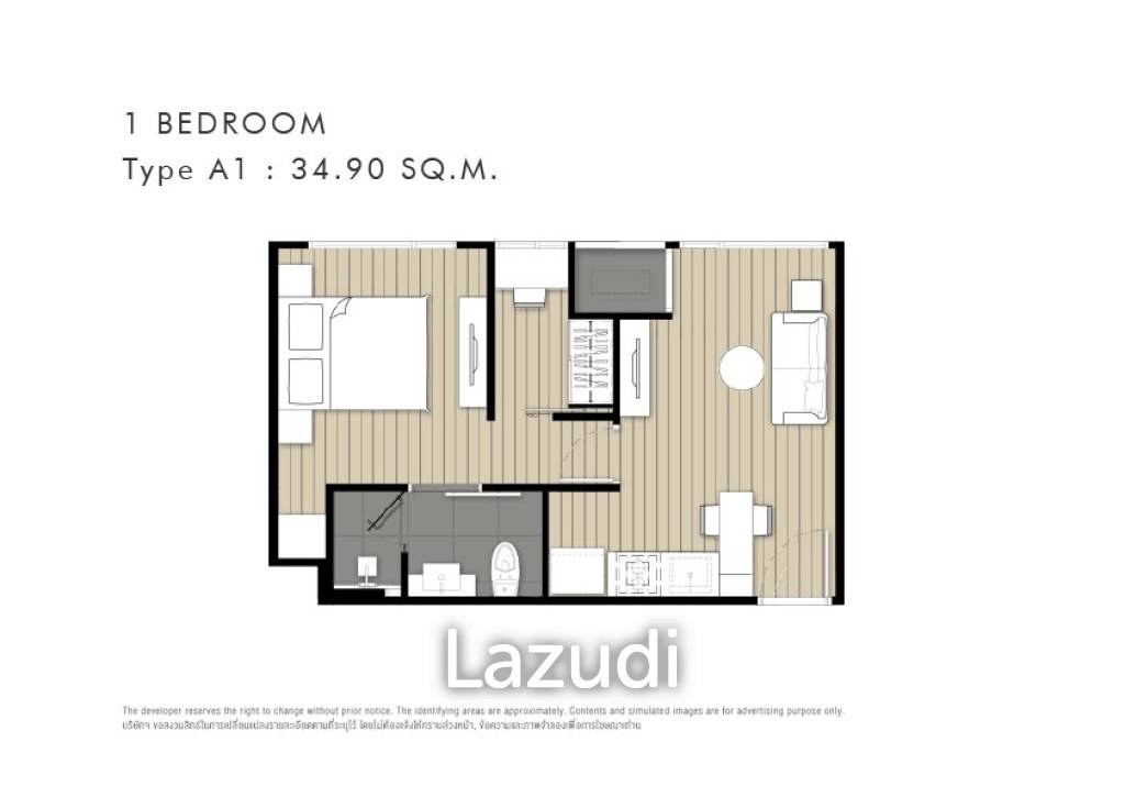 1 Bed 1 Bath 34.89 SQ.M. Ideo Mobi Sukhumvit 40