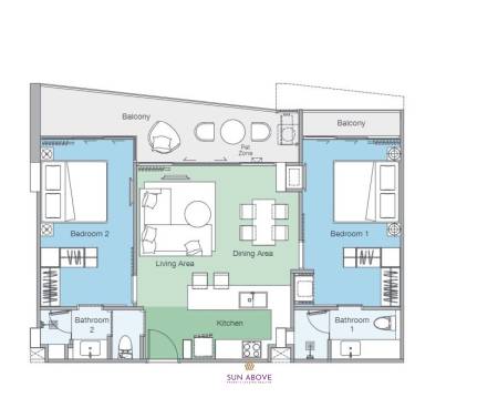 2 Bed 2 Bath 85 SQ.M Skypark Elara- Lakelands