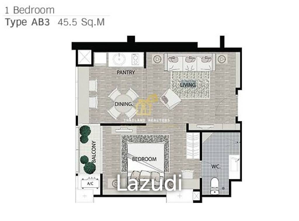 Rhythm Ratchada / Condo For Sale / 1 Bedroom / 45 SQM / MRT Ratchadaphisek / Bangkok