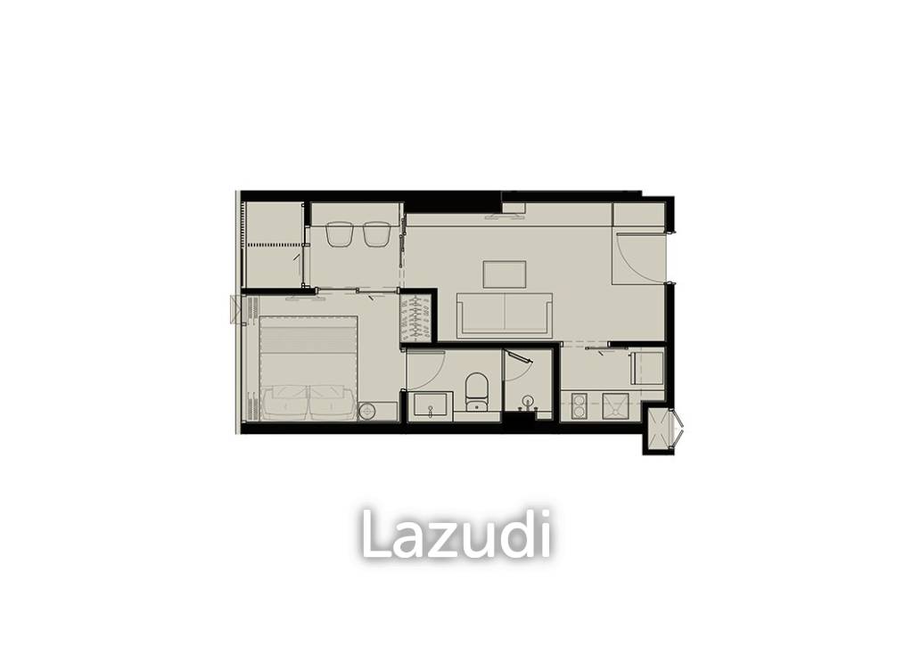 1 Bed 1 Bath 36.27 SQ.M. The FINE Bangkok Thonglor-Ekamai