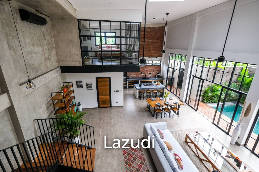 Luxurious Tropical Industrial Villa in Prime Canggu Area: A Tranquil Retreat Close to Canggu Beach