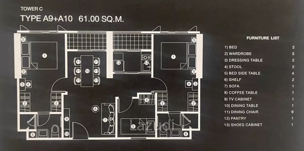 Combined 3 Bed 60.4 SQ.M NUE Epic Asok-Rama9