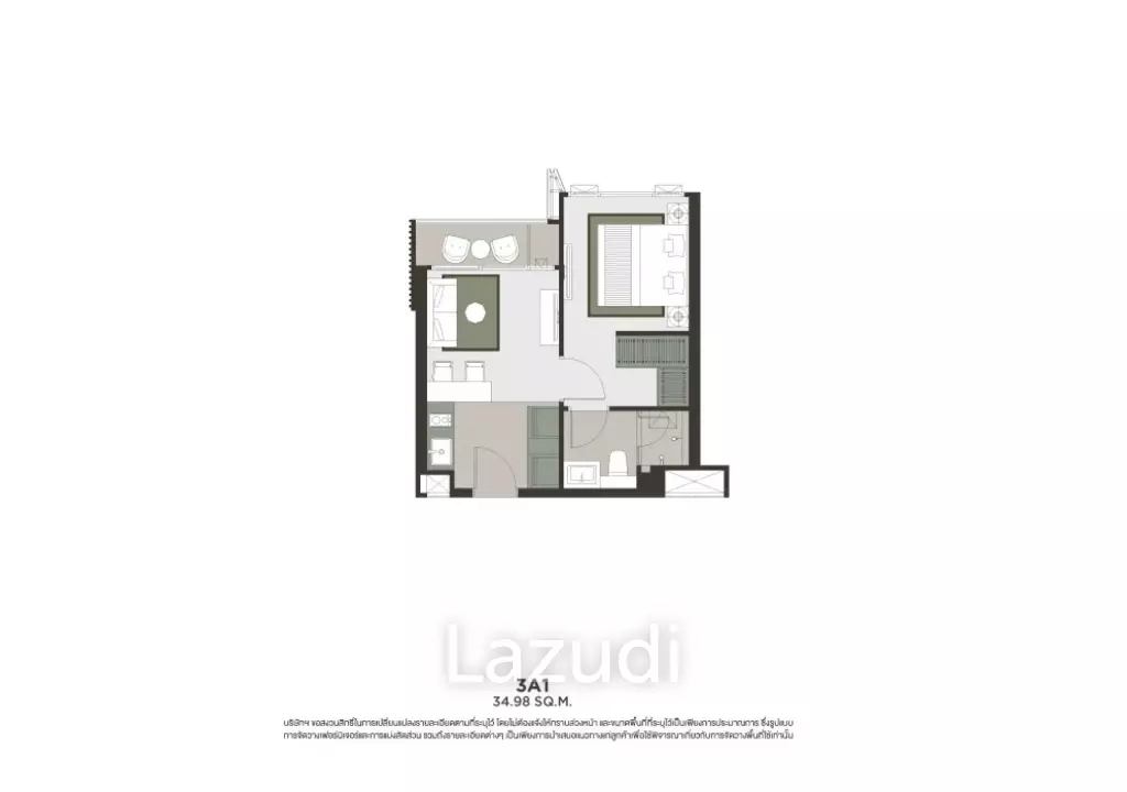 1 Bed 1 Bath 35.3 SQ.M Whizdom The Forestias Petopia
