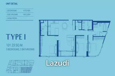 3 Bed 3 Bath 99.21 SQ.M Skyrise Avenue Sukhumvit 64