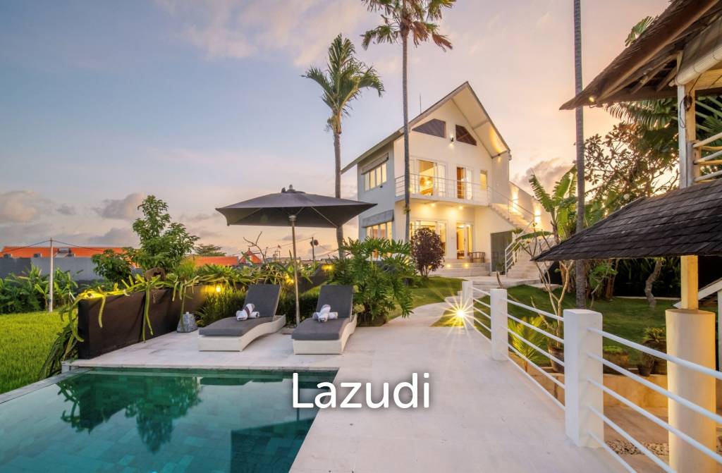 Own a Piece of Paradise: Luxury Leasehold 5-Bed Villa with Rice Field Views in Canggu – Berawa