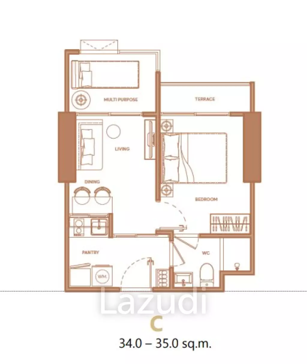 Modern Condo in Flexi Riverview Charoennakorn