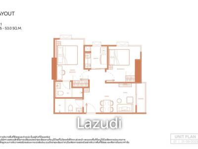2 Bed 2 Bath 52.50 SQ.M Flexi Riverview Charoennakorn