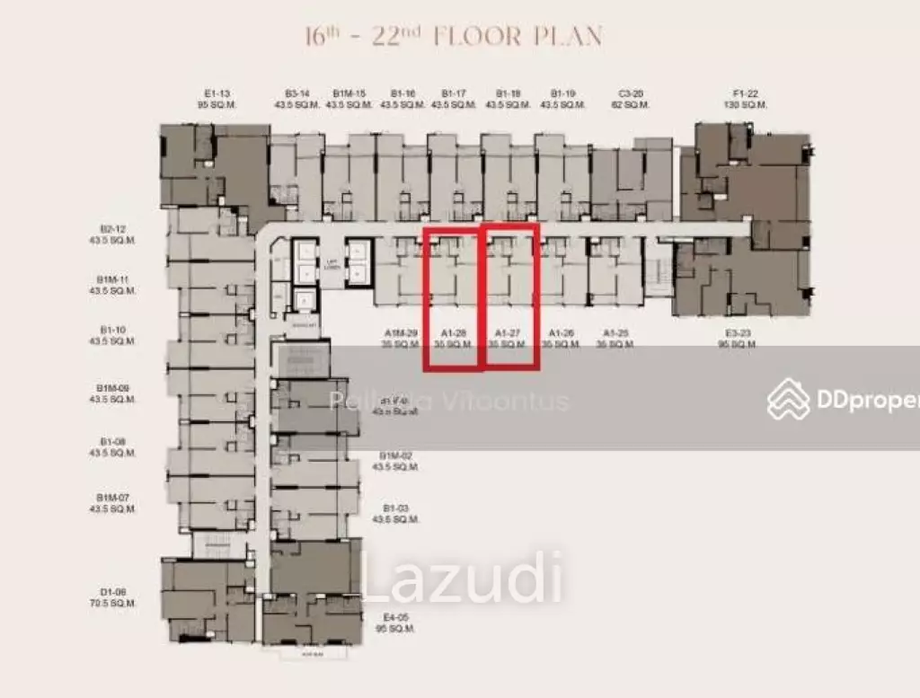 1 Bed 1 Bath 35 SQ.M Rhythm Charoennakhon Iconic