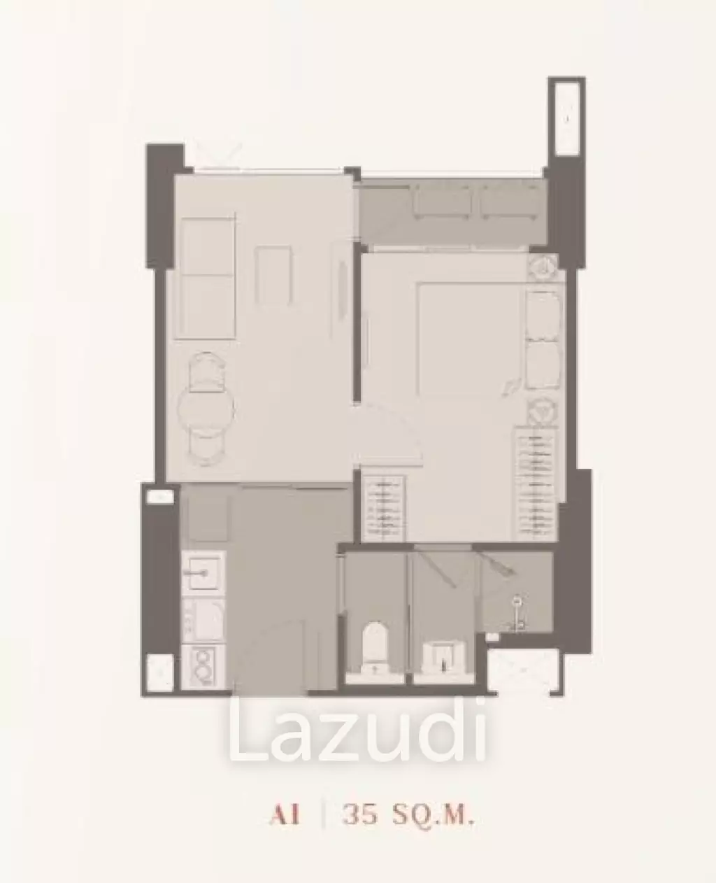 1 Bed 1 Bath 35 SQ.M Rhythm Charoennakhon Iconic