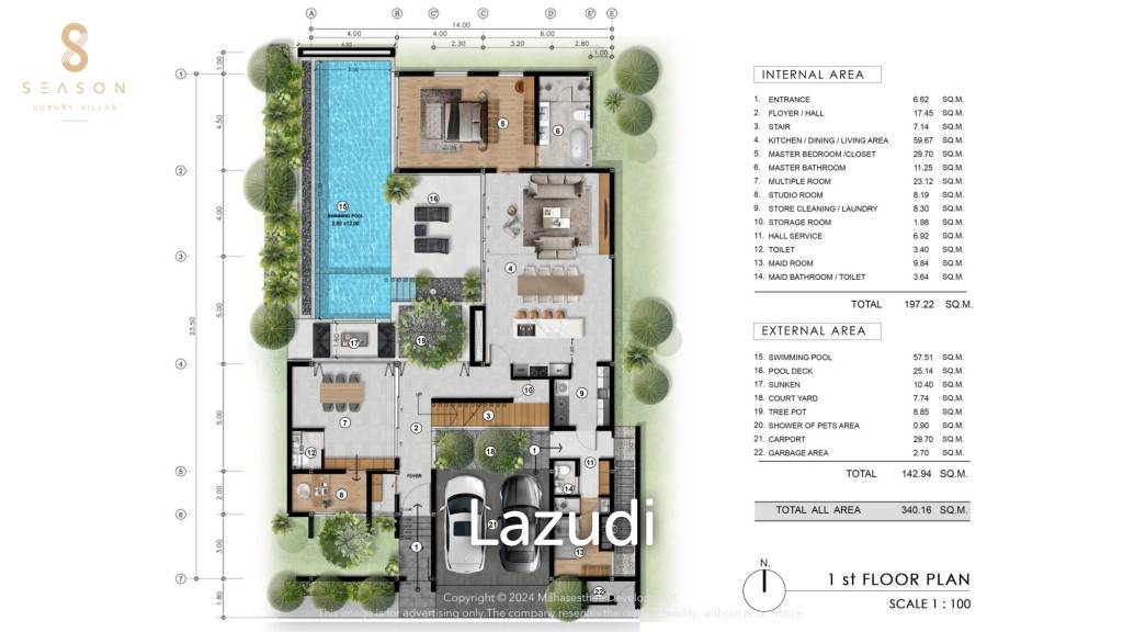 4 Bed 5 Bath 568 SQ.M Season Rosewood By 8 Season Luxury Villas