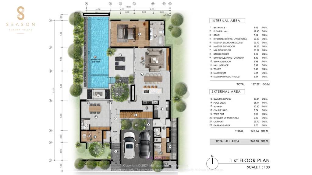 4 Bed 5 Bath 568 SQ.M Season Rosewood By 8 Season Luxury Villas