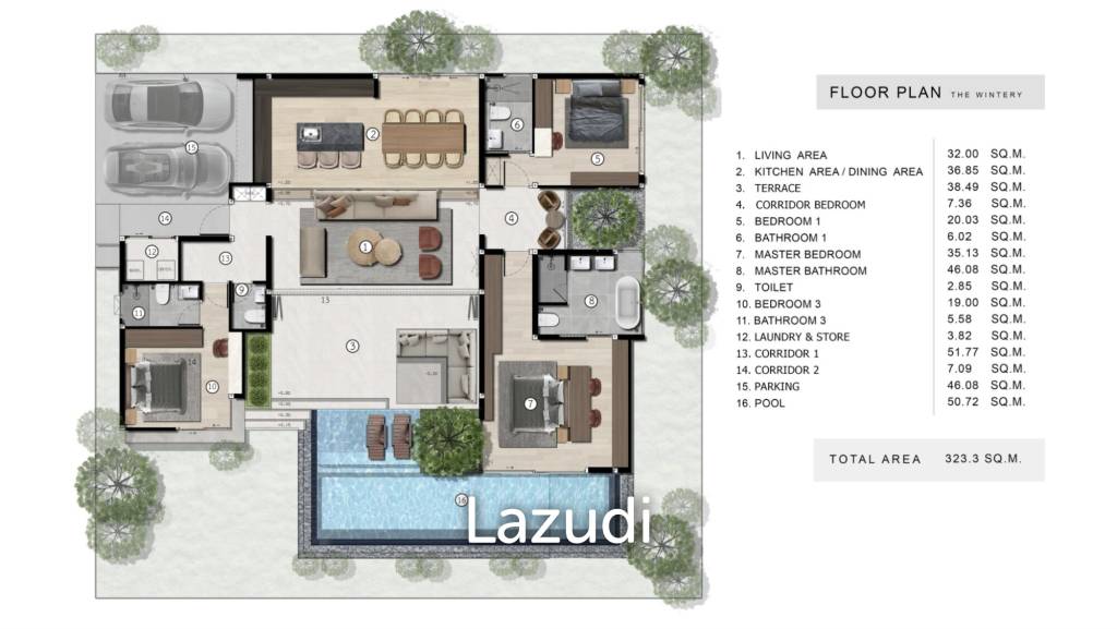 3 Bed 4 Bath 323.3 SQ.M Wintery By 8 Season Luxury Villas